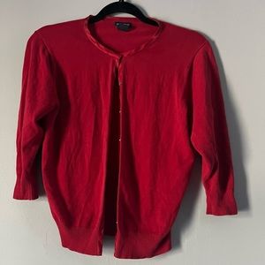 Gap red short button up cardigan size M